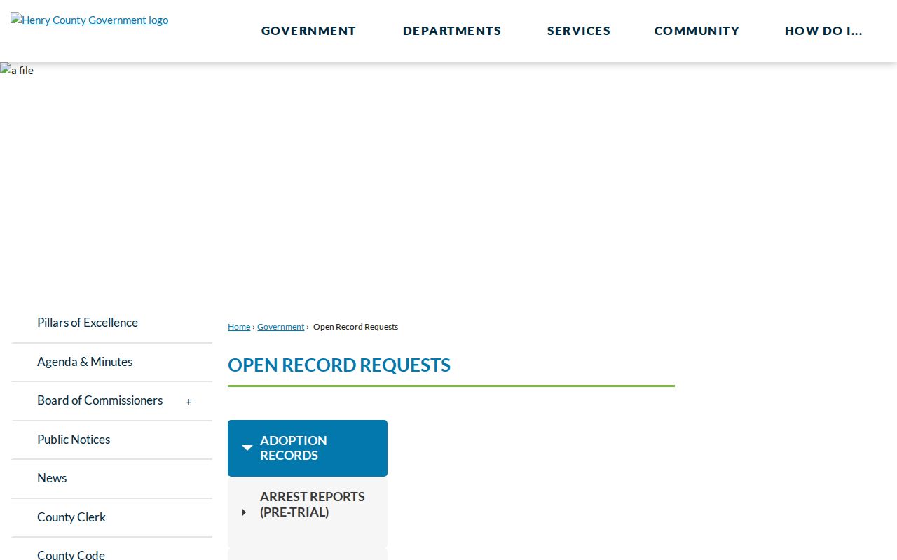Henry County residents directory open records routing