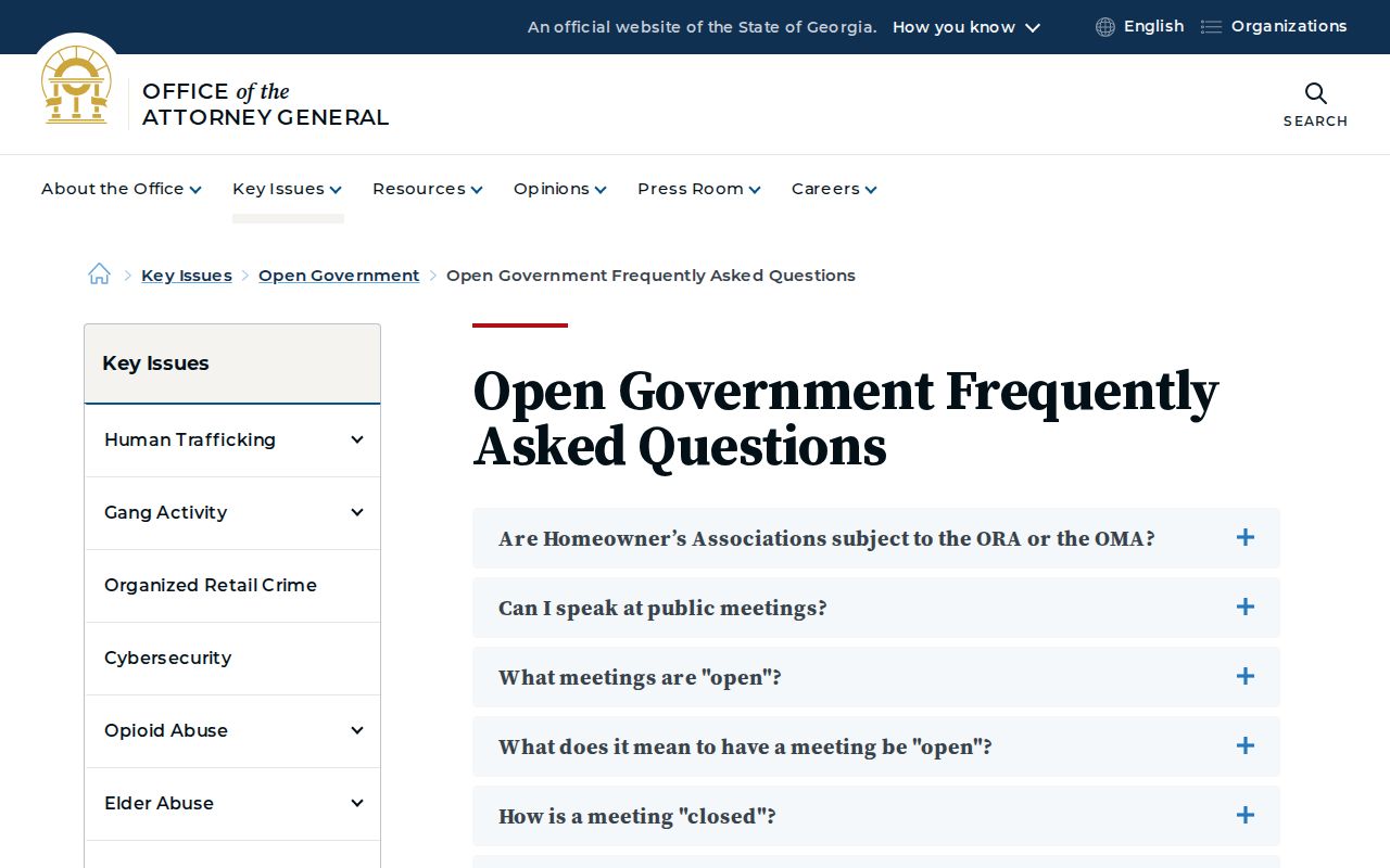 Henry County residents directory Georgia Open Records Act guidance