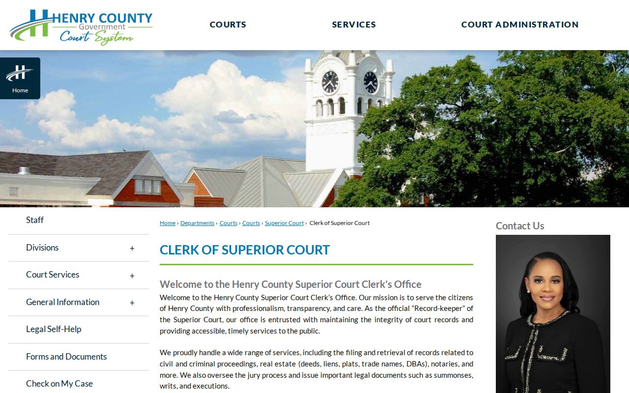 Henry County residents directory Clerk records divisions