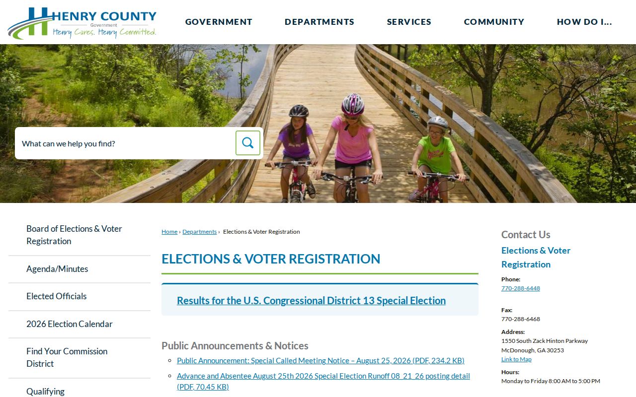 Henry County neighbors elections and voter registration source