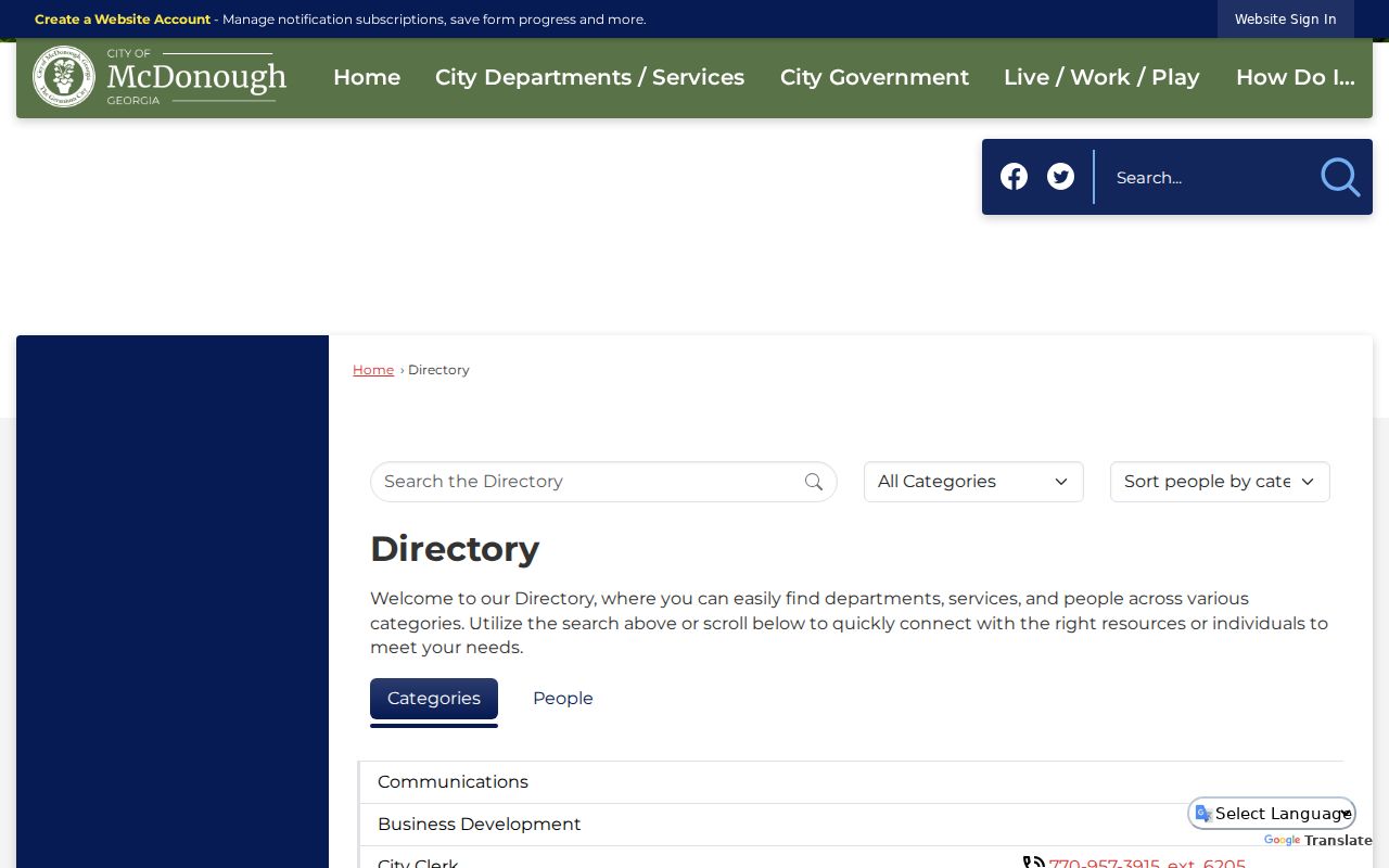 Henry County neighbors McDonough public staff directory