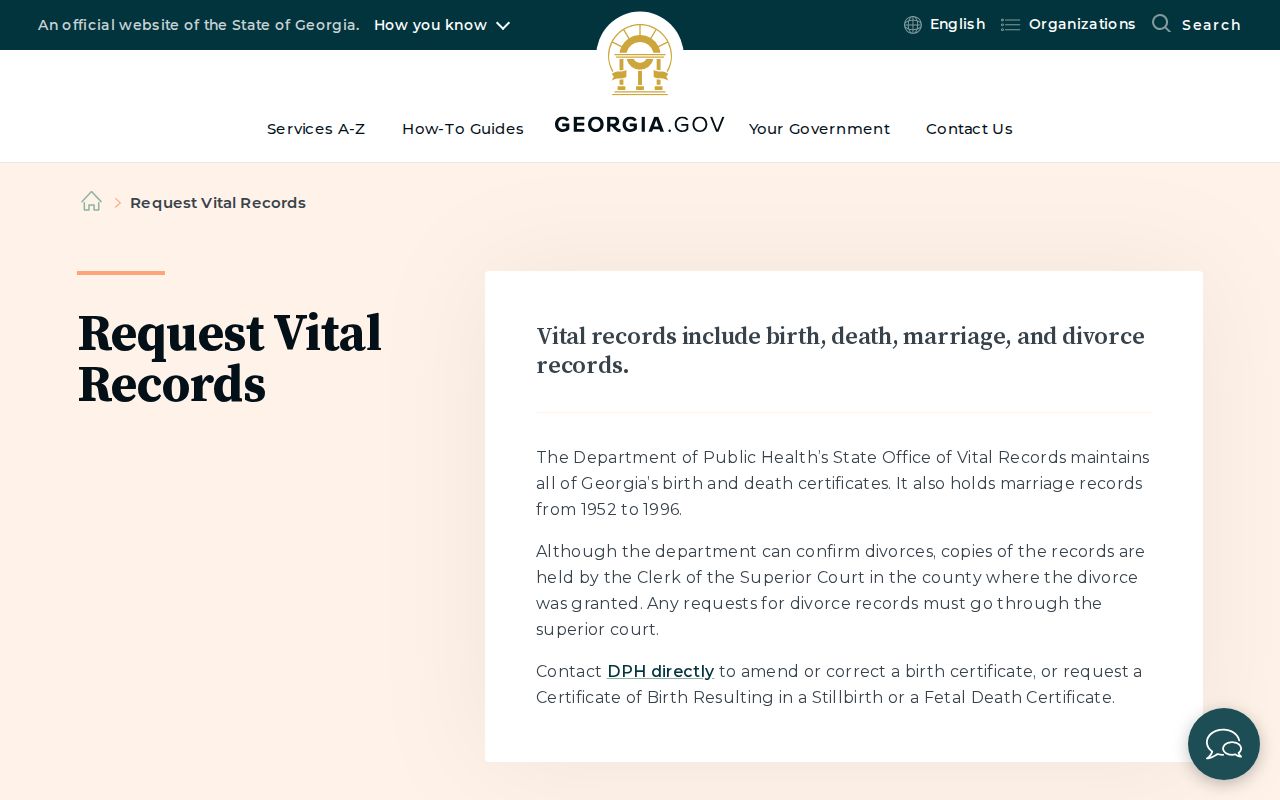 Henry County vital records application options