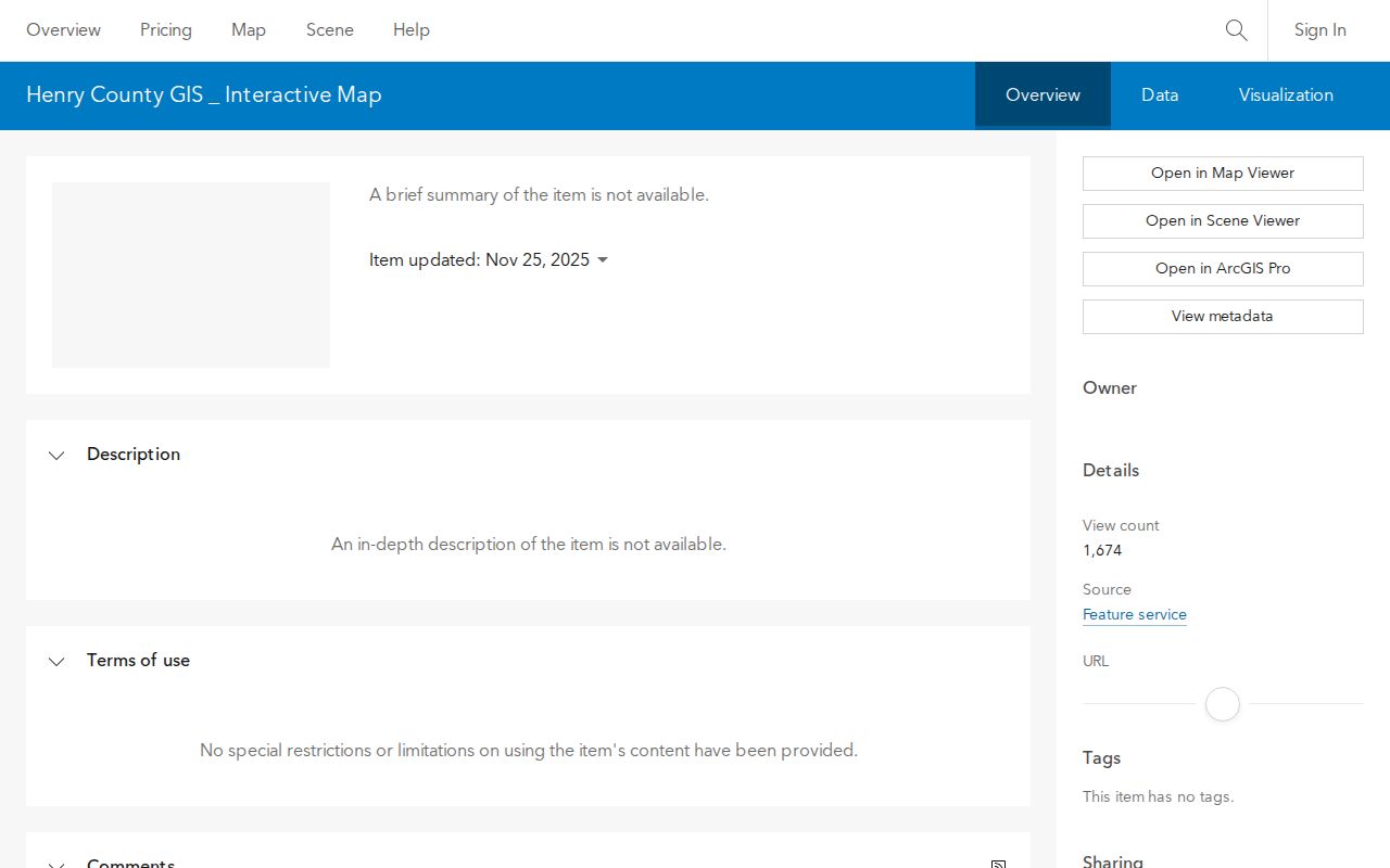 Henry County postal area interactive GIS